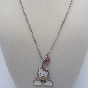 Hello Kitty Pastel Rainbow Silver-Tone Necklace